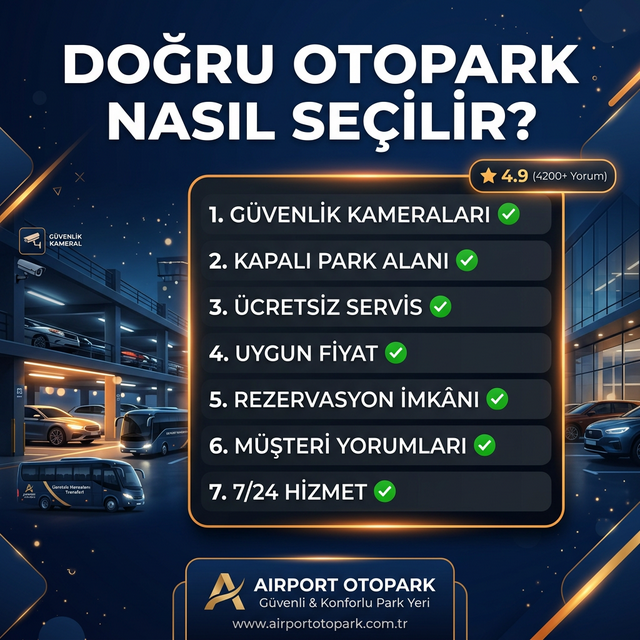 Havalimanı otoparkı nasıl seçilir – 7 kritik kriter: 7/24 güvenlik, korumalı alan, servis, fiyat
